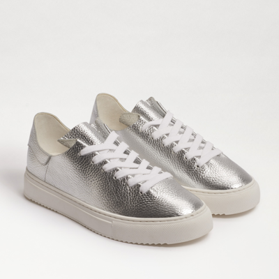 Sam Edelman Poppy Lace-up Sneaker Soft Silver Leather