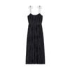 Ulla Johnson Orla Tie-shoulder Plissé Midi Dress In Noir