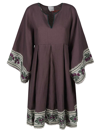 Ninaleuca Linen Short Dress In Purple