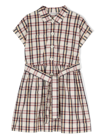 Bonpoint Kids' Plaid-check Print Dress In Neutrals