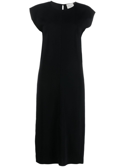 Forte Forte Exposed-seam Midi Dress In Black