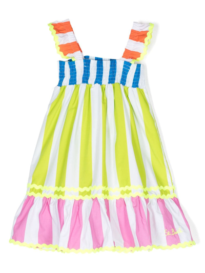 Mc2 Saint Barth Kids' Stripe-print Cotton Dress In Multicolor