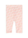 Kenzo Logo-print Stretch-cotton Leggings In Pink