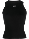 Off-white Off Stamp Rib Round Tank Top In Black