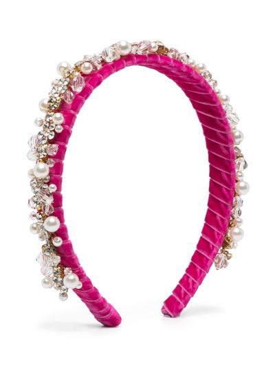 Monnalisa Kids' Bead-embellished Headband In Pink