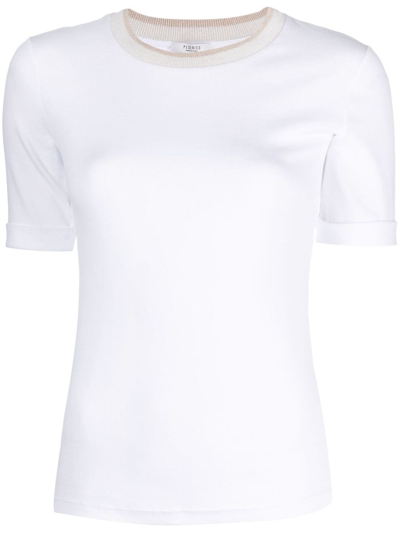 Peserico Round-neck Short-sleeve T-shirt In White