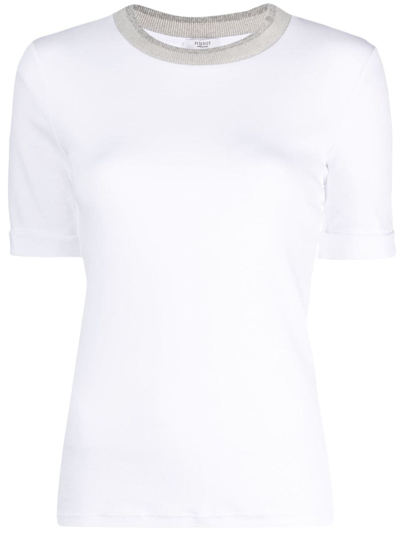 Peserico Round-neck Short-sleeve T-shirt In White