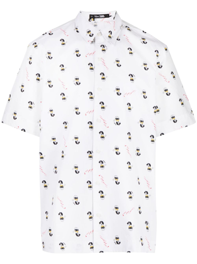 Karl Lagerfeld X Disney Short-sleeves Printed Shirt In White