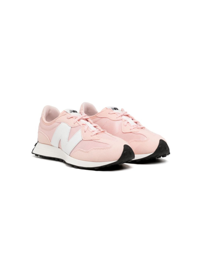 New Balance Kids' Logo-patch Leather Sneakers In Pink