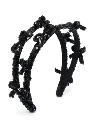 Monnalisa Kids' Sequin-embellished Hair Band In Black