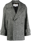 VICTORIA BECKHAM TWEED VIRGIN-WOOL BLEND PEACOAT