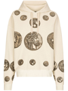 Dolce & Gabbana Graphic-print Long-sleeved Hoodie In Neutrals