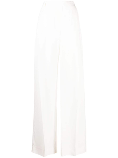 Victoria Beckham 褶裥高腰阔腿裤 In White