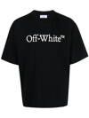 Off-white Oversized Black T-shirt With Contrasting Logo Print In Cotton Man In Black