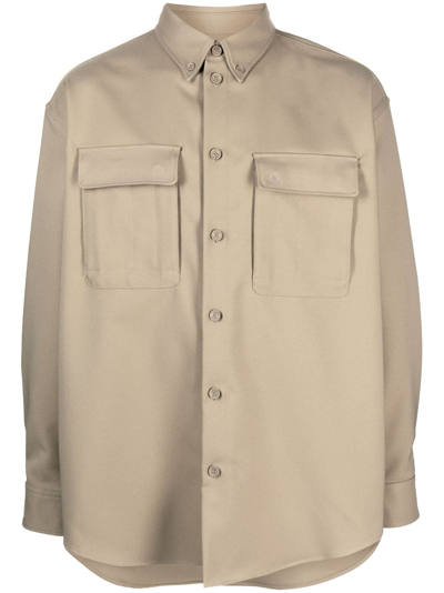 Off-white Long-sleeve Shirt In Khaki