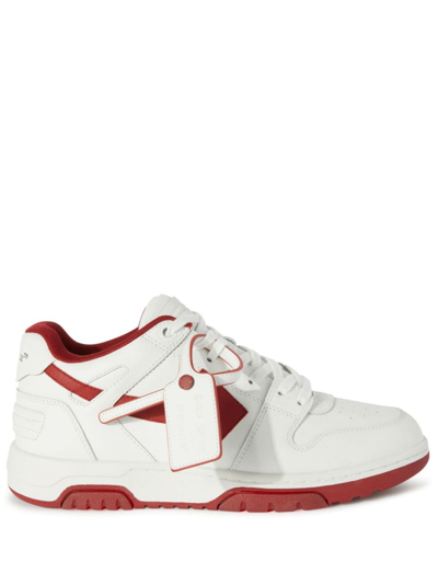 Off-white Out Of Office Leather Sneakers In Red