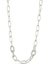 Sterling Forever Samar Cz-encrusted Chain Link Necklace In Silver