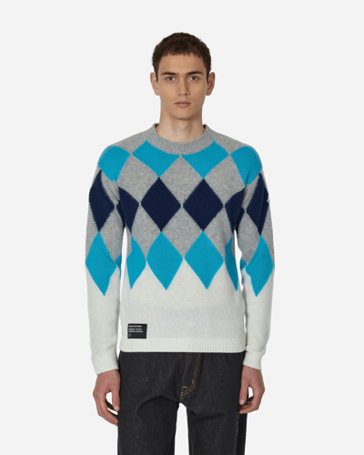 Moncler Genius Frgmt Argyle Wool And Cashmere Sweater In Blue
