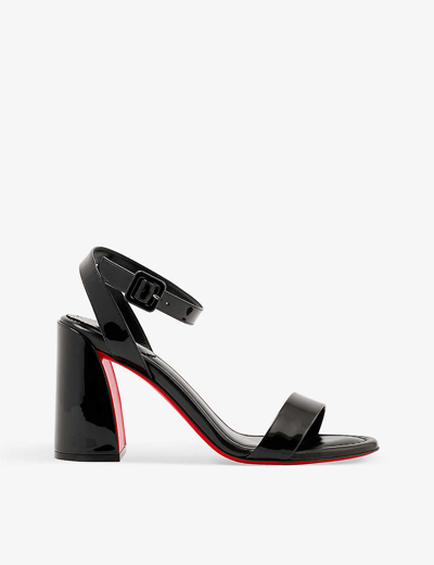 Christian Louboutin Womens Black Miss Sabina 85 Patent-leather Heeled Sandals