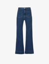 Jeanerica St Monica Flared High-rise Organic Denim-blend Jeans In Blue