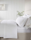 The White Company Rast-border Standard Cotton Pillowcase 50cm X 75cm In White/natural