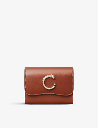Cartier Panthère De  Mini Leather Wallet In Brown
