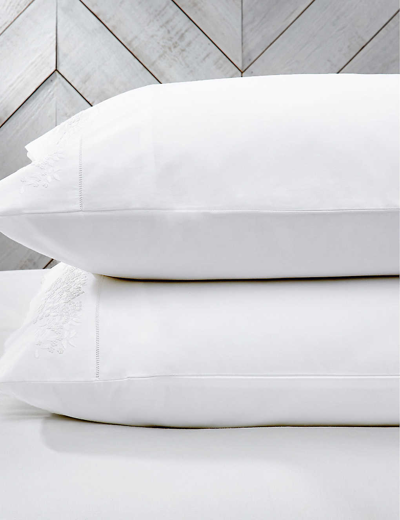 The White Company White Adeline Cotton Percale Square Oxford Pillowcase