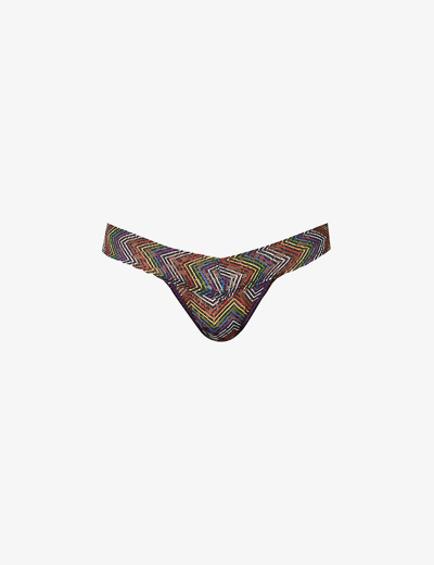 Hanky Panky Printed Low-rise Signature Lace Thong In Up All Night