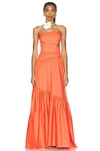 A.l.c Lark Strapless Maxi Dress In Spiced Coral