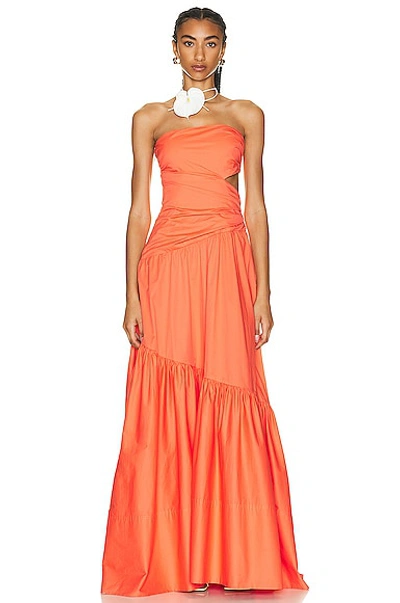 A.l.c Lark Strapless Maxi Dress In Spiced Coral