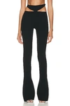 Attico Cut-out Flared Pants In Black