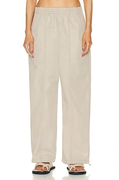 Agolde Dakota Cotton Poplin Track Pants In Truffle