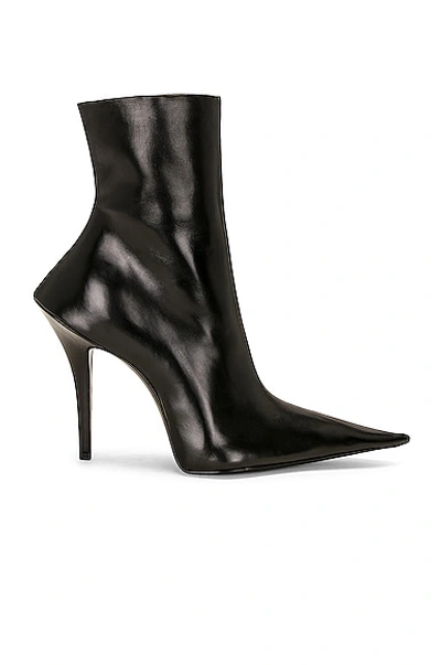 Balenciaga Witch Leather Booties In Black