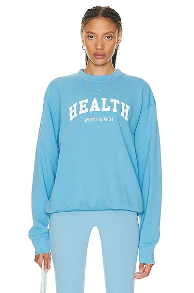 Sporty And Rich Health Ivy Crewneck Sweatshirt In Blue