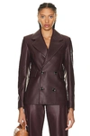 Bottega Veneta Leather Jacket In Jam