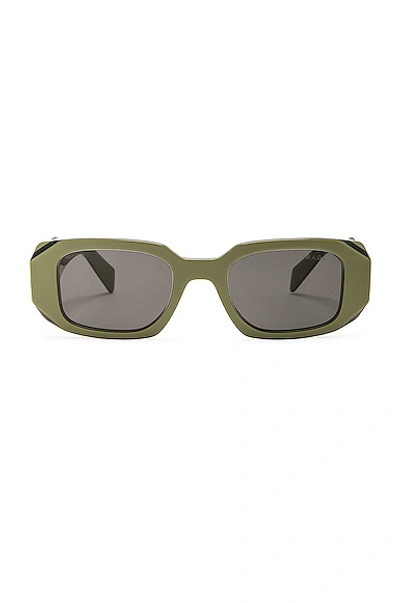 Prada Rectangular Sunglasses In Green