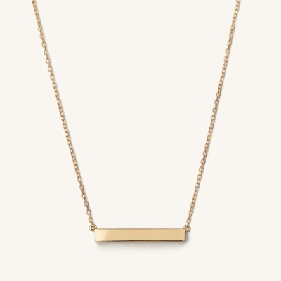 Mejuri Horizontal Engravable Bar Necklace In Yellow