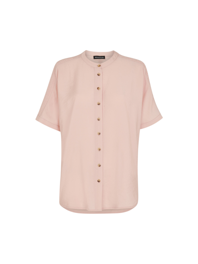 Whistles Womens Pink Maisie Shirred-sleeve Lenzing™ Viscose-blend Blouse