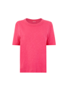 Whistles Double Neckline-trim Relaxed-silhouette Cotton-jersey T-shirt In Pink