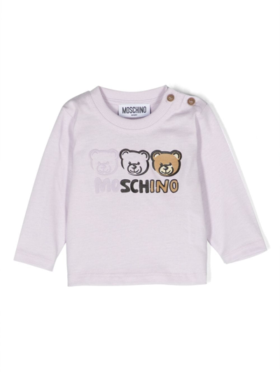Moschino Babies' Logo-print Sweatshirt In Purple