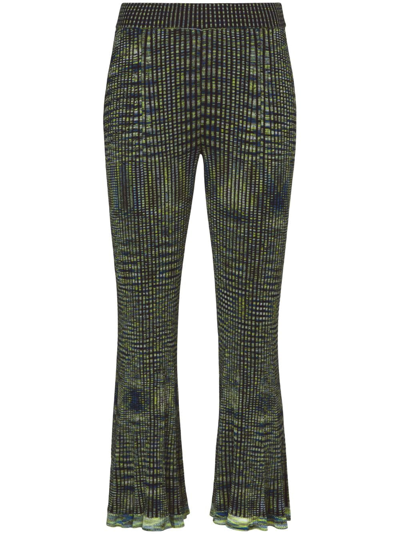 Proenza Schouler White Label Space Dye Ribbed-knit Trousers In Blue