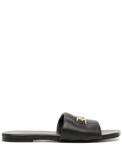 Mcm Mode Travia Sandals In Lamb Leather In Black
