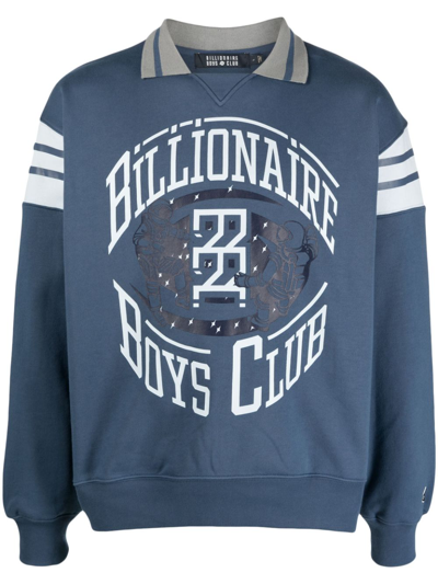 Billionaire Boys Club Mens Collared Crewneck Sweatshirt In Blue