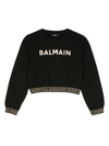 Balmain Logo-print Cotton Sweatshirt In Black