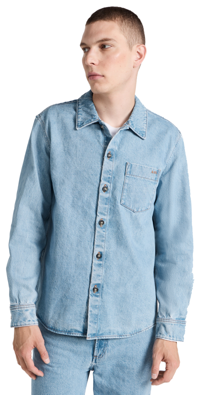 Apc Blue Vittorio Denim Shirt In Light Blue