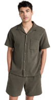 Vince Boucle Short Sleeve Button Front Camp Shirt In 303cyp