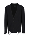 Givenchy Crewneck Sweater With Distressed Hem And Long Sleeves In Black  