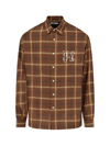 Palm Angels Camicia A Maniche Lunghe Con Monogram In Brown