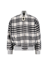 Jw Anderson Check-print Bomber Jacket In Gray