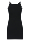 Alexander Wang T T By Alexander Wang Logo Trim Bodycon Dress In Black